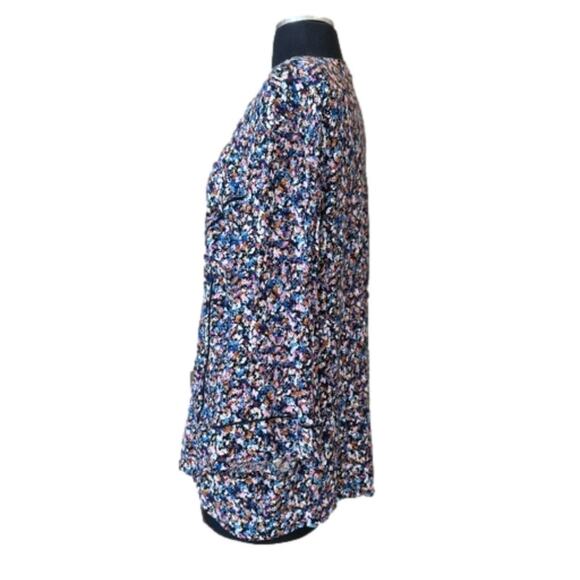 J Jill Long Sleeve Ditsy Floral Blouse Embroidered Detail 3/4 Wide Sleeve Size L - Picture 2 of 13